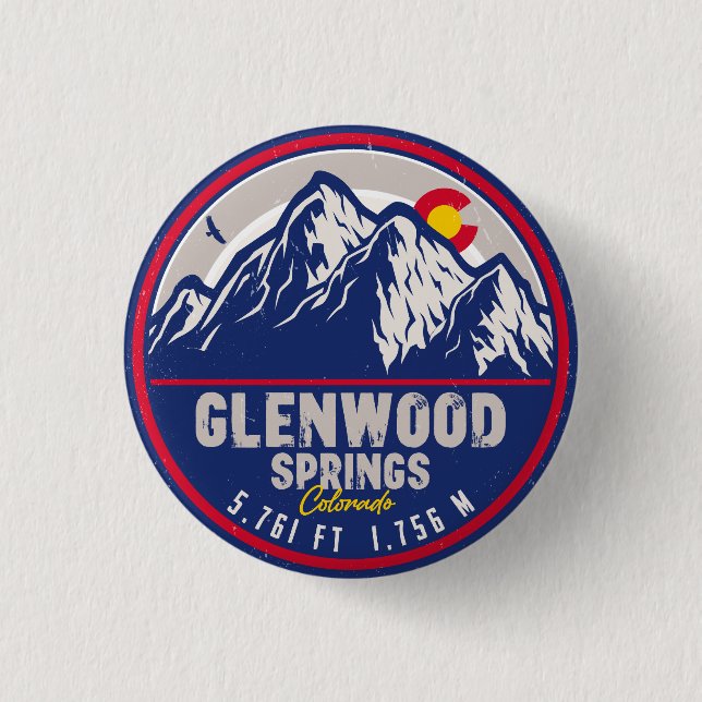 Glenwood Springs Colorado Wandern Button (Vorderseite)