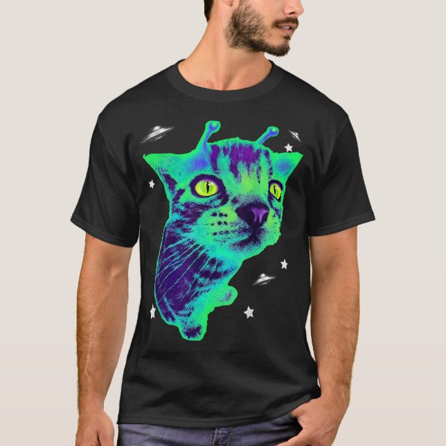 Glerp Glorp Funny Alien Cat Meme Gnarp Cat Silly A T-Shirt (Vorderseite)