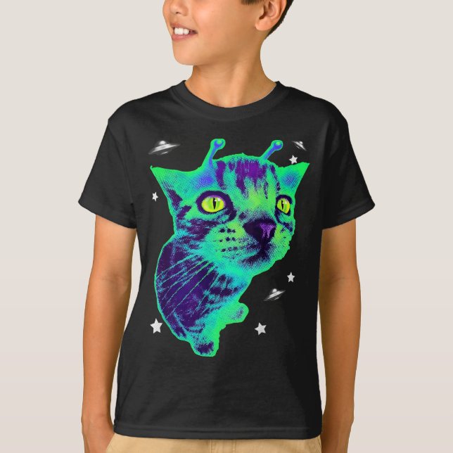 Glerp Glorp Funny Alien Cat Meme Gnarp Cat Silly A T-Shirt (Vorderseite)