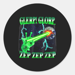 Glerp Glorp Lustige Außerirdische Katze Meme Gnarp Runder Aufkleber