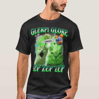 Glerp Glorp Lustige Außerirdische Katze Meme T-Shirt