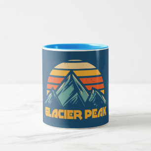 Gletscher-Gipfel Retro Türkis Zweifarbige Tasse