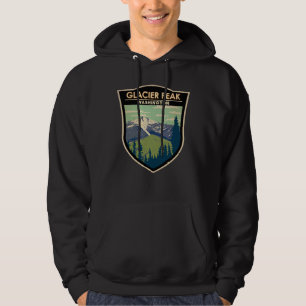 Gletscher-Gipfel Washington Reise Kunst Vintage Hoodie