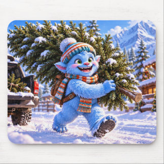 Gletscher Grinch & Weihnachtsbaum-Feiertage Mousepad