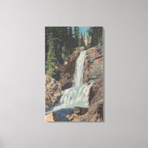 Gletscher, MT - Ansicht von Trick Falls & Medicine Leinwanddruck