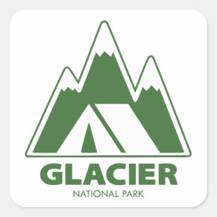 Gletscher-Nationalpark Berge Camping Quadratischer Aufkleber