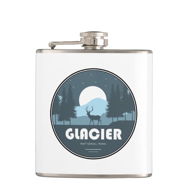 Gletscher-Nationalpark-Hirsch Flachmann (Vorderseite)