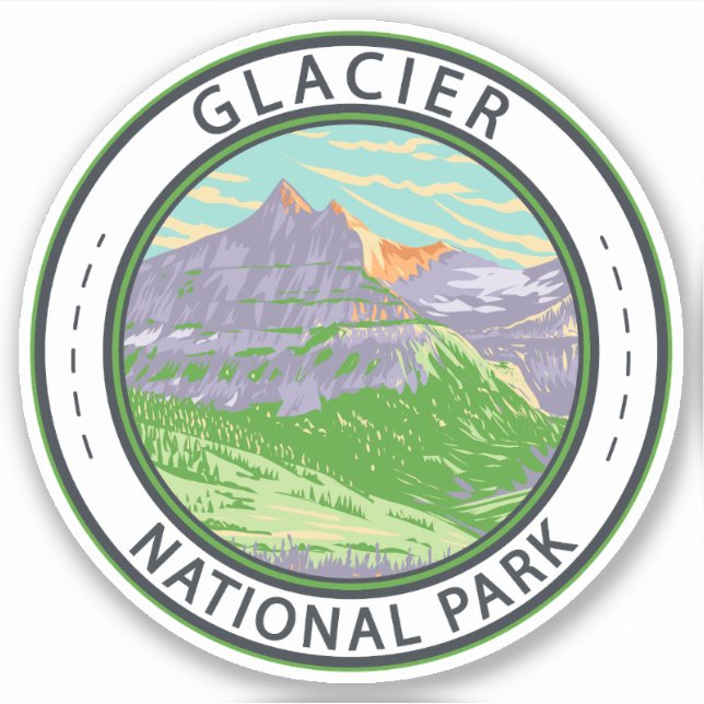 Gletscher Nationalpark im Frühjahr Montana Abzeich Aufkleber (Vorderseite)