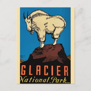 Gletscher-Nationalpark Vintage-Postkarte Postkarte