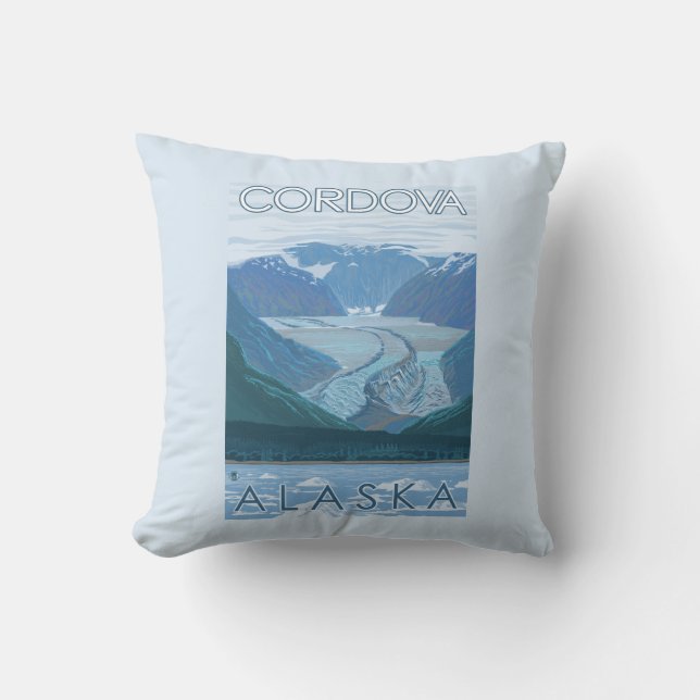 Gletscher-Szene - Cordova, Alaska Kissen (Vorderseite)