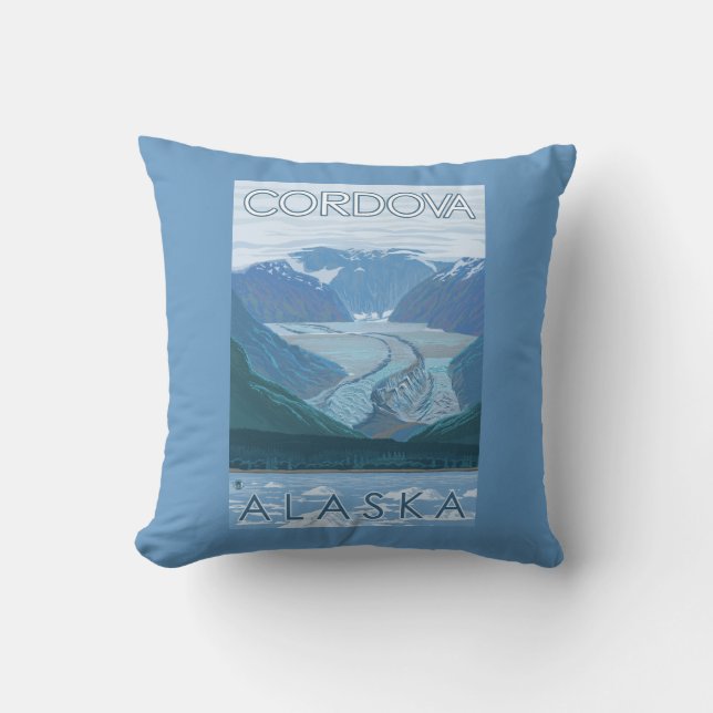 Gletscher-Szene - Cordova, Alaska Kissen (Vorderseite)
