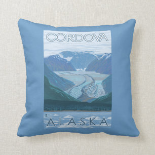 Gletscher-Szene - Cordova, Alaska Kissen
