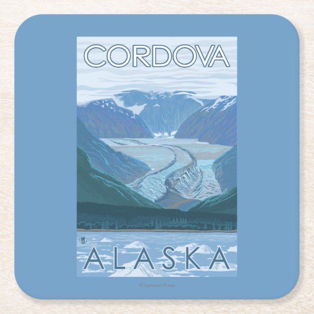 Gletscher-Szene - Cordova, Alaska Rechteckiger Pappuntersetzer (Vorderseite)