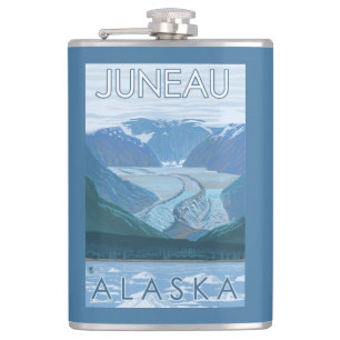 Gletscher-Szene - Juneau, Alaska Flachmann