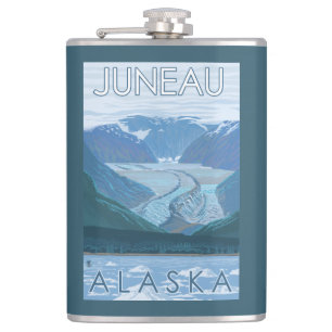 Gletscher-Szene - Juneau, Alaska Flachmann