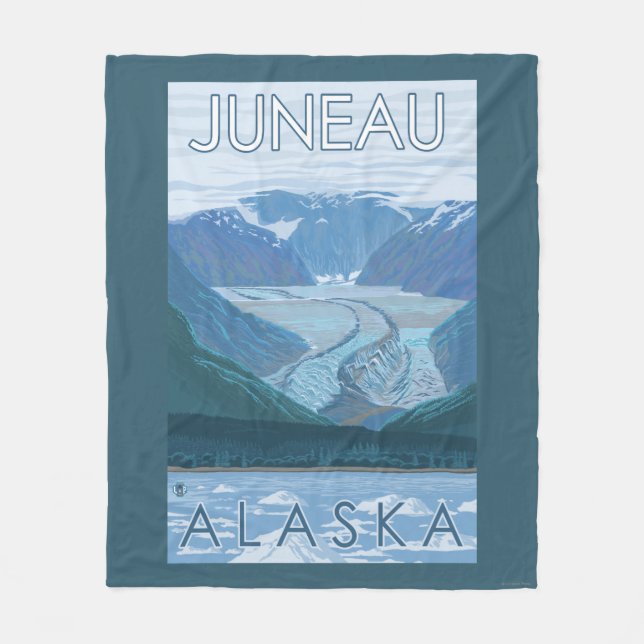 Gletscher-Szene - Juneau, Alaska Fleecedecke (Vorderseite)