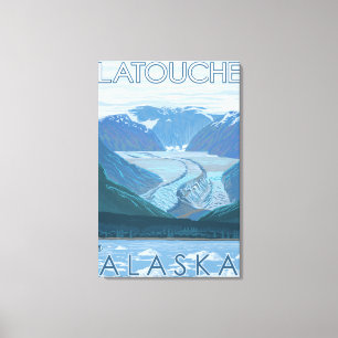 Gletscher-Szene - Latouche, Alaska Leinwanddruck