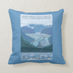 Gletscher-Szene - Petersburg, Alaska Kissen
