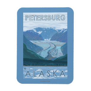 Gletscher-Szene - Petersburg, Alaska Magnet