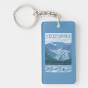 Gletscher-Szene - Petersburg, Alaska Schlüsselanhänger