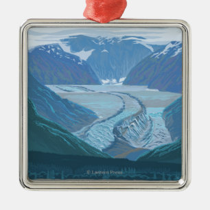 Gletscher-Szene - Seldovia, Alaska Silbernes Ornament