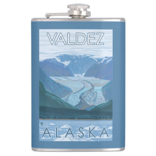Gletscher-Szene - Valdez, Alaska Flachmann