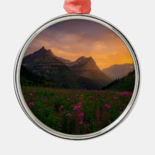 Gletscher-Wildblumen Ornament Aus Metall
