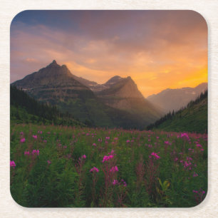 Gletscher-Wildblumen Rechteckiger Pappuntersetzer