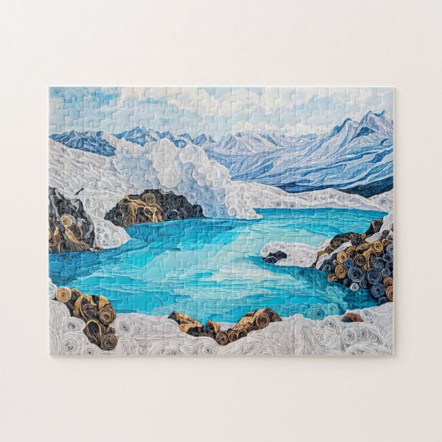 Gletscherbergsee im Quilling-Stil (Horizontal)