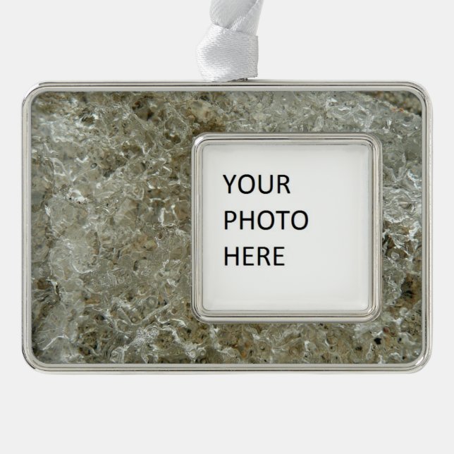 Gletschereis Abstrakte Naturstruktur Rahmen-Ornament Silber (Vorderseite)