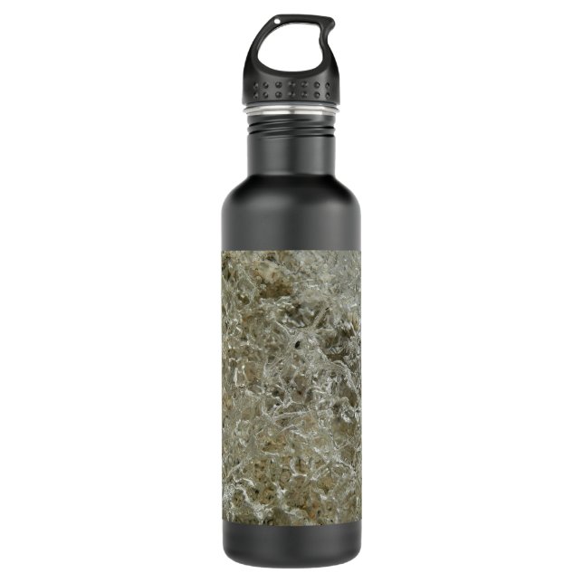 Gletschereis Abstrakte Naturstruktur Trinkflasche (Vorderseite)