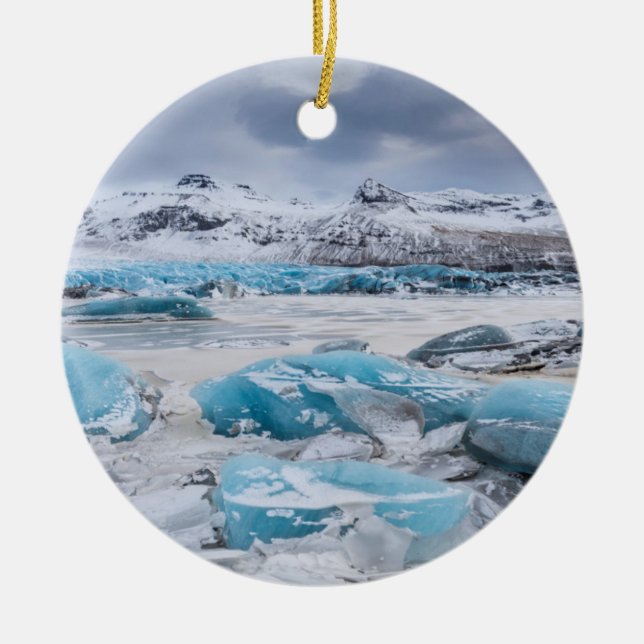 Gletschereislandschaft, Island Keramik Ornament (Vorne)