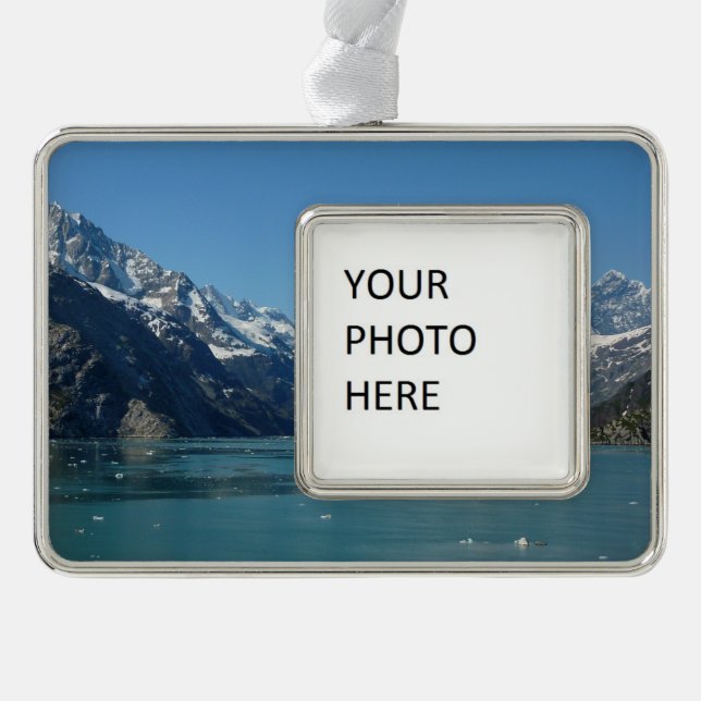 Gletschergewässer von Alaska Gefüttert Rahmen-Ornament Silber (Vorderseite)