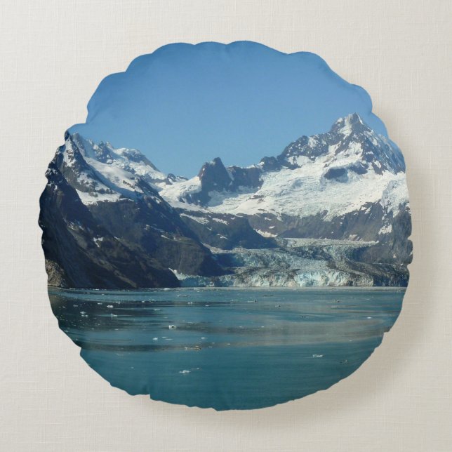 Gletschergewässer von Alaska Gefüttert Rundes Kissen (Vorderseite)