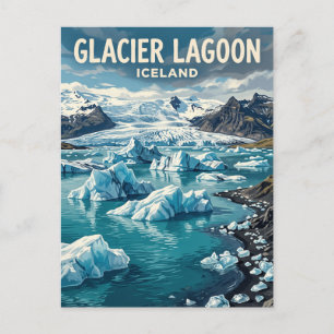 Gletscherlagune Island Postkarte
