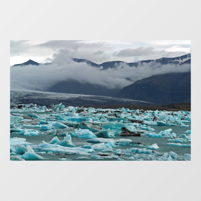 Gletschersee Jokulsarlon - Island Fensteraufkleber (Blatt)
