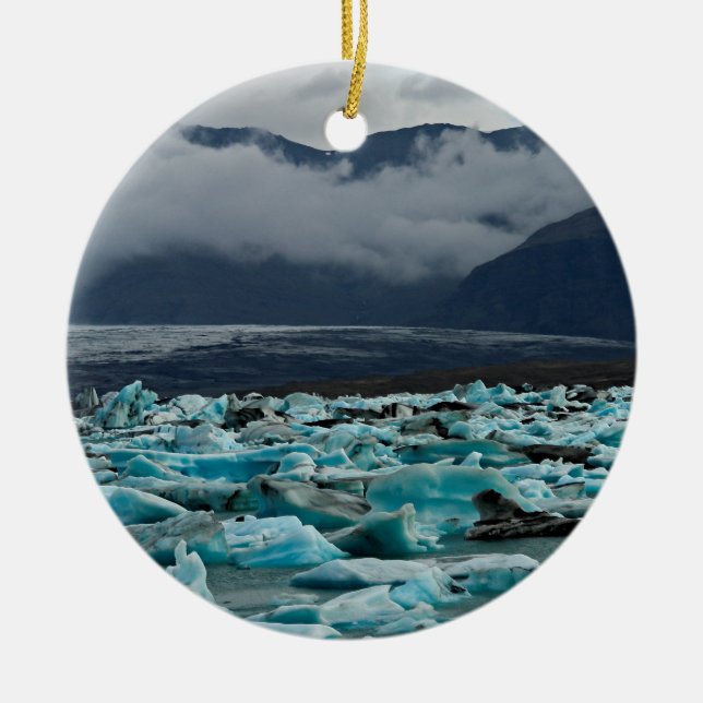 Gletschersee Jokulsarlon - Island Keramik Ornament (Vorne)
