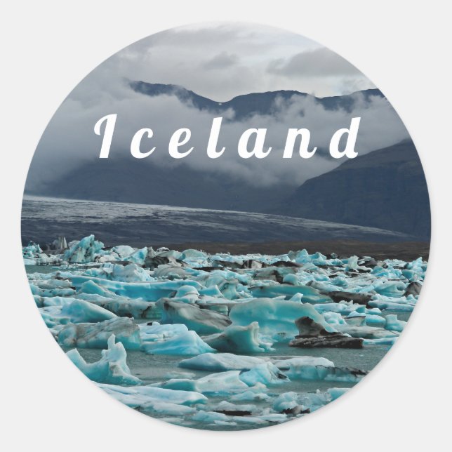 Gletschersee Jokulsarlon - Island Runder Aufkleber (Vorderseite)