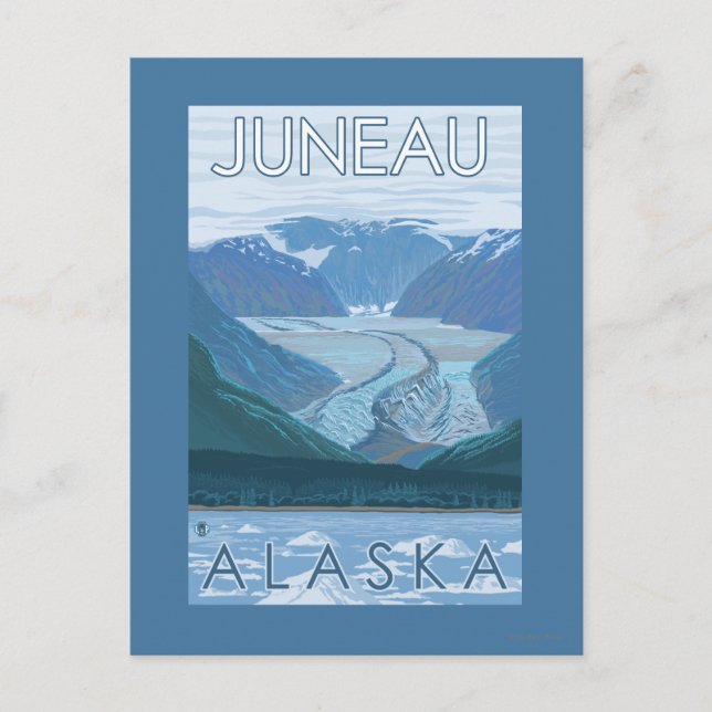 Gletscherszene - Juneau, Alaska Postkarte (Vorderseite)