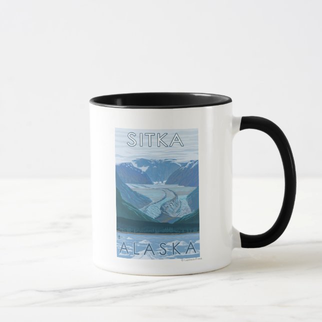 Gletscherszene - Sitka, Alaska Tasse (Rechts)
