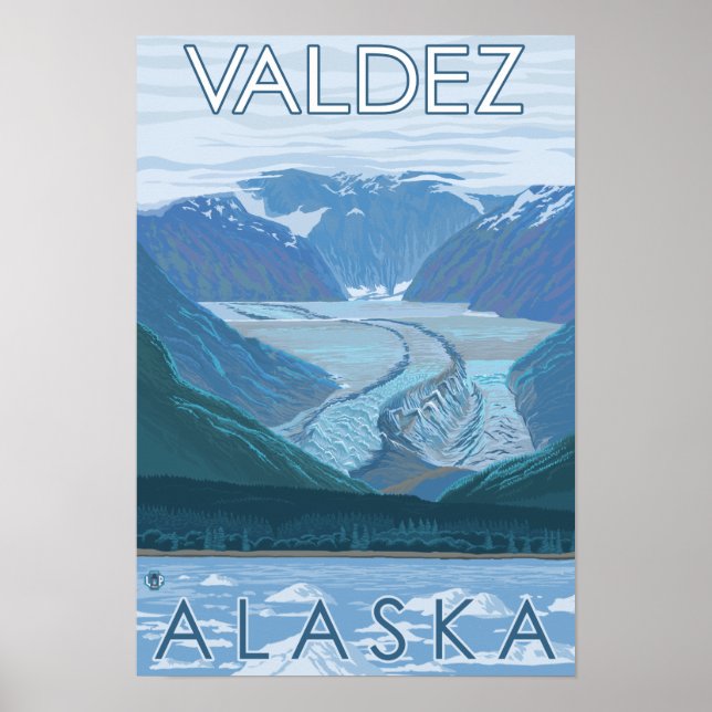 Gletscherszene - Valdez, Alaska Poster (Vorne)