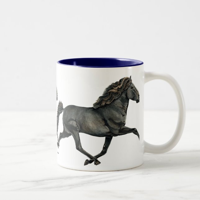 Gletta Icelandic Pferderennen Zweifarbige Tasse (Rechts)
