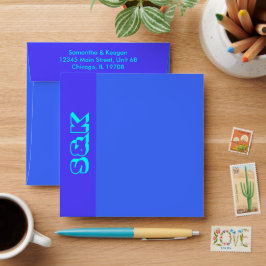 Gleuchten Blau und Aqua Monogram Personalisiert