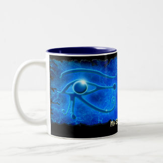 Gleuchtende WADJET AUGE DER HORUS-Geschenkidee Tas Zweifarbige Tasse