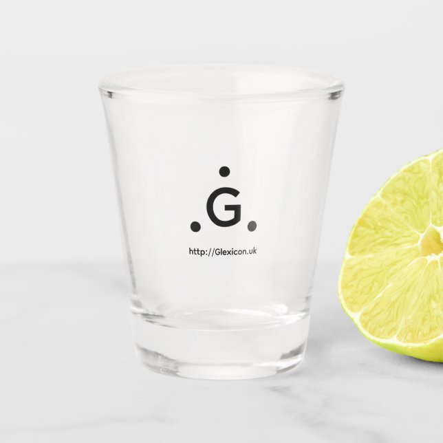 Glexicon UK Schnapsglas (Vorderseite)