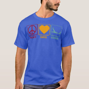 Glider Soaring Gliding Peace Liebe Retro Geschenk T-Shirt