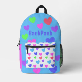 Gliding Hearts - Blue Personalisiert Laptop Backpa Bedruckter Rucksack