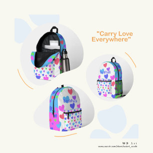 Gliding Hearts - Fun Assorted Pastellfarben, Name Bedruckter Rucksack