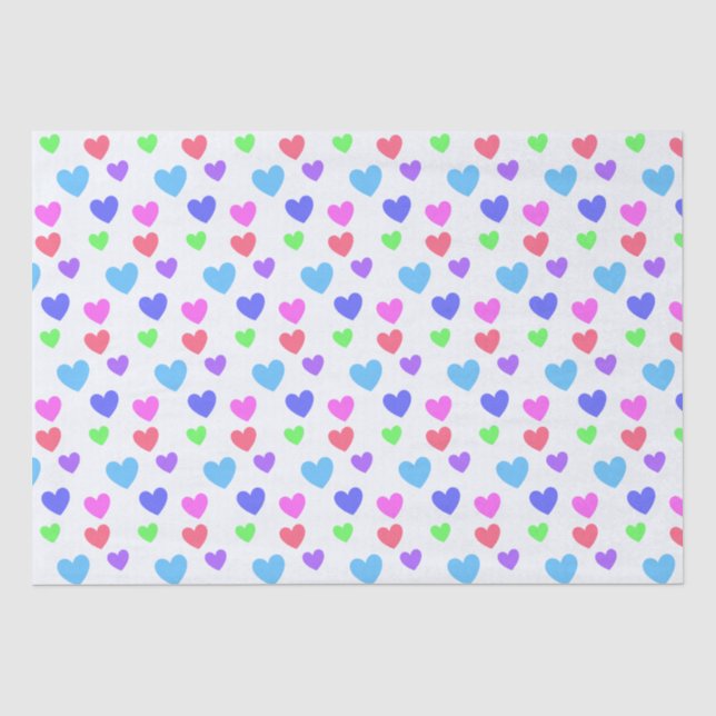 Gliding Hearts - Verschiedene Pastellfarben Seidenpapier (Vorderseite)