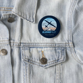 Gliding Pilot Vintag Aviator Sonnenflugzeug Button